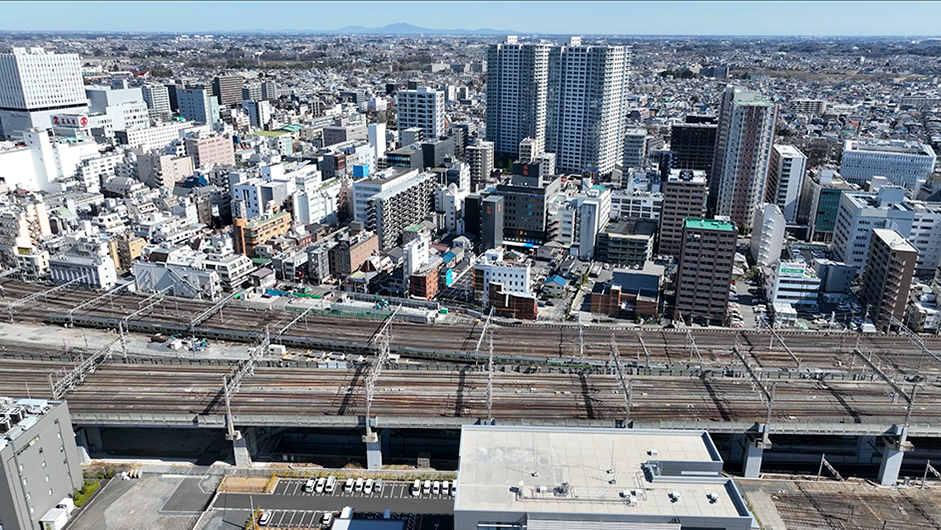 大宮駅周辺の空撮写真